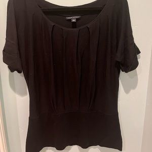 Banana Republic silk blend cuffed short-sleeve black sweater